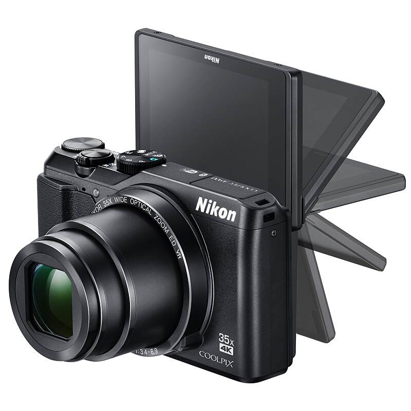 尼康（Nikon）Coolpix A900 数码相机 CMOS传感器 2029万像素 35倍光学变焦 3.0英寸显示屏 无内置存储 一年保修 黑色