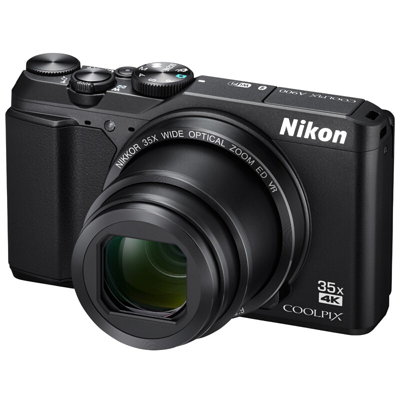 尼康（Nikon）Coolpix A900 数码相机 CMOS传感器 2029万像素 35倍光学变焦 3.0英寸显示屏 无内置存储 一年保修 黑色