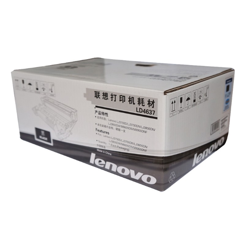 联想（Lenovo）LD4637 黑色硒鼓 30000页打印量 适用机型：LJ3700DN/LJ3700D/LJ3800DN/LJ3800DW/M8600DN/M8900DNF 单支装