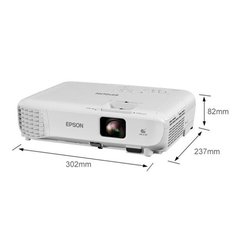 爱普生（EPSON）CB-S05 投影仪 3200流明 3LCD显示技术 手动变焦 800*600dpi 最高350英寸显示 整机两年保修 灯泡半年保修