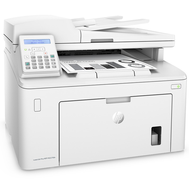 惠普（HP） LaserJet Pro MFP M227fdn 黑白激光多功能一体机 A4幅面 打印/复印/扫描/传真 有线网络 自动双面打印 代替M226dn 3年保修