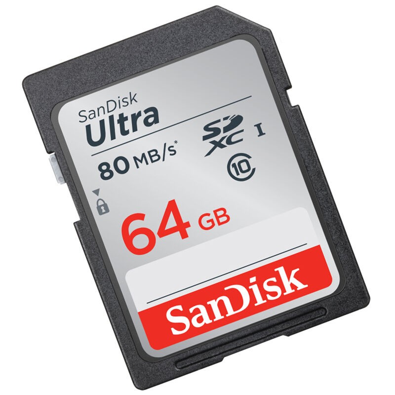 闪迪（SanDisk）至尊高速SD卡 SDSDUNC-064G-ZN6IN 64G Class10 读速80MB/s 灰色